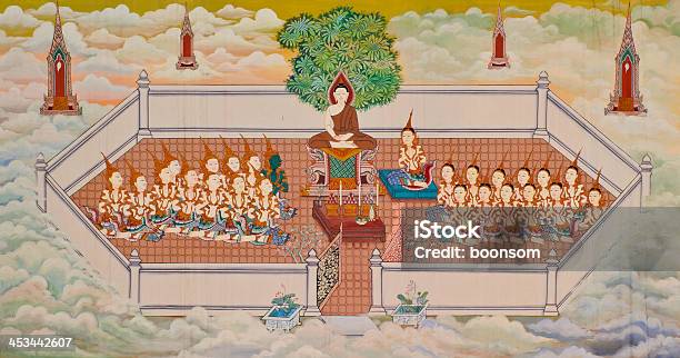 Thailandese Tradizionale Monaci Murale - Fotografie stock e altre immagini di Angelo - Angelo, Buddha, Buddismo