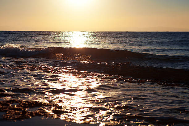 sunrise on the sea stock photo