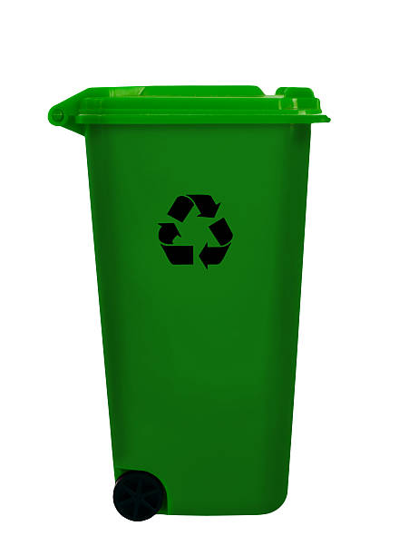 istock Green wheely aka wheelie bin, isolated over white 453455653