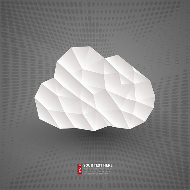 Origami cloud vector art illustration