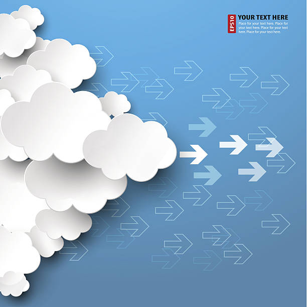 Vector illustration of cloud computing progress vector art illustration