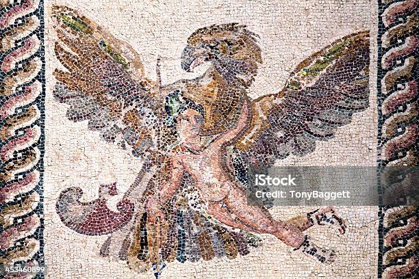 Ganymede And The Eagle Roman Mosaic Stock Photo - Download Image Now - Mosaic, Eagle - Bird, Roman