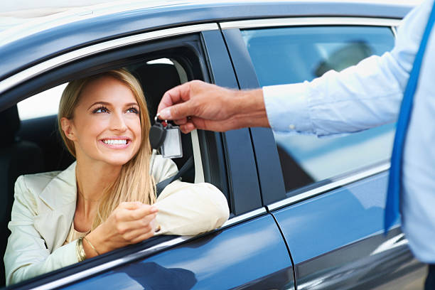 istock So pleased with her new sedan 453470317