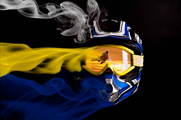 Motocross helmet stock photo