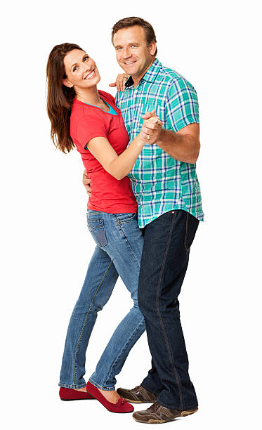 istock Smiling Mature Couple Dancing - Isolated 453477543