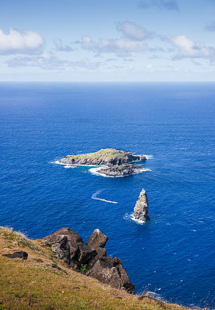 istock Blue Ocean with Islands on Easter Island, Chile 453479611
