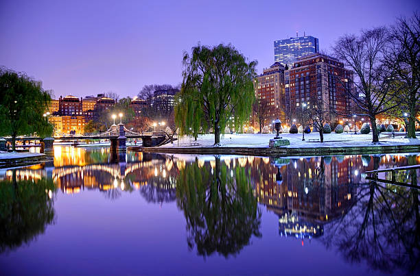 inverno em boston - boston winter snow massachusetts - fotografias e filmes do acervo