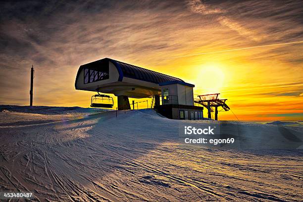 Ski Chairlift Station Stock Photo - Download Image Now - Cold Temperature, Day, Dusk