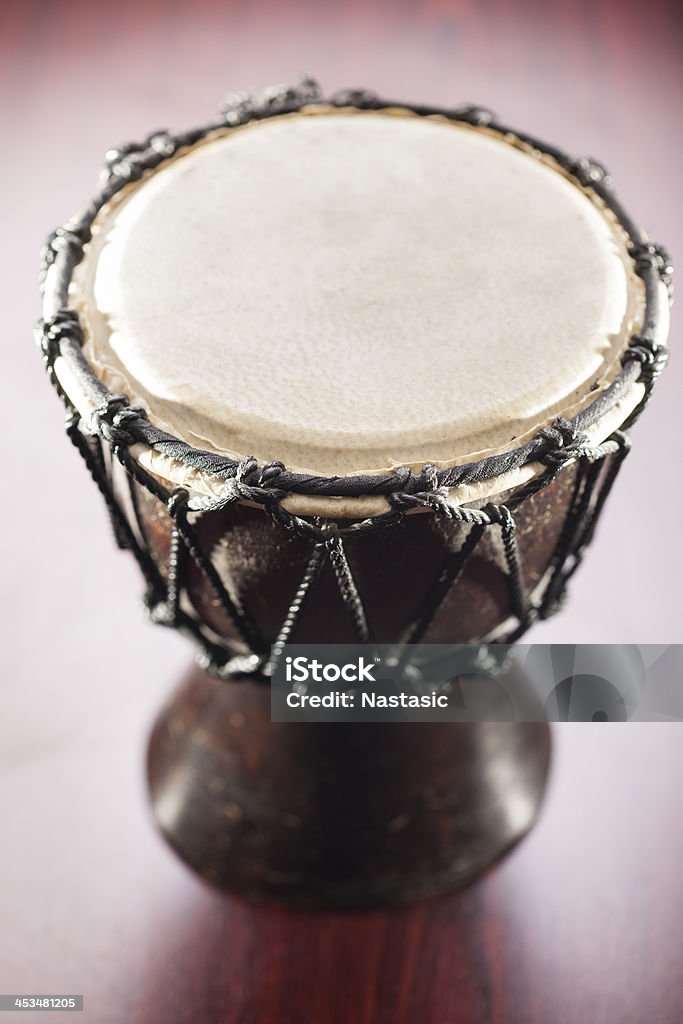 African Djembe drum Wooden african djembe drum Acoustic Music Stock Photo