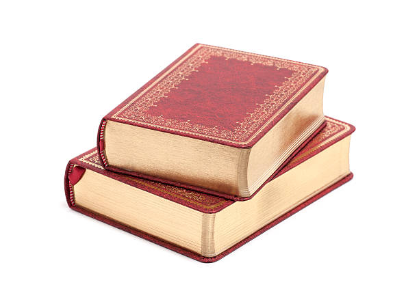 istock Ancient hardcover books isolated on white background 453481331