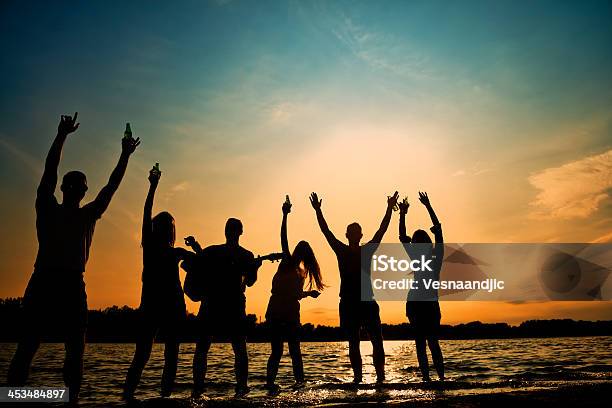Party At The Beach Stock Photo - Download Image Now - Crowd of People, Beer - Alcohol, Sea