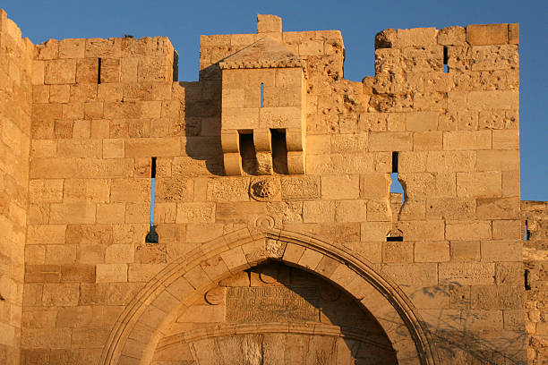 jaffa gate, иерусалим, isarel. - jerusalem old city israel wall castle стоковые фото и изображения