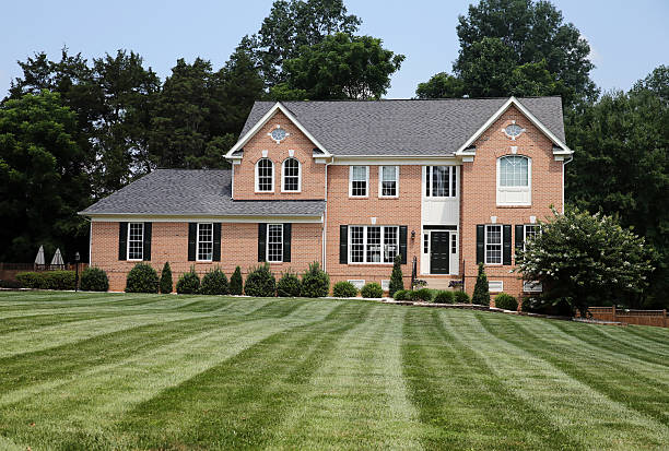 istock Brick Colonial Home in American Suburbs 453490597