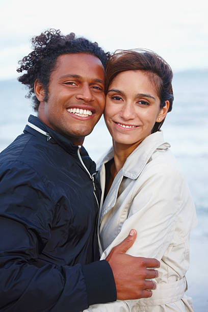 istock Portrait of young romantic couple 453491281