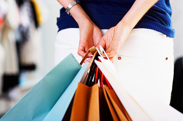 istock Young girl shopping..bigtime. 453494063