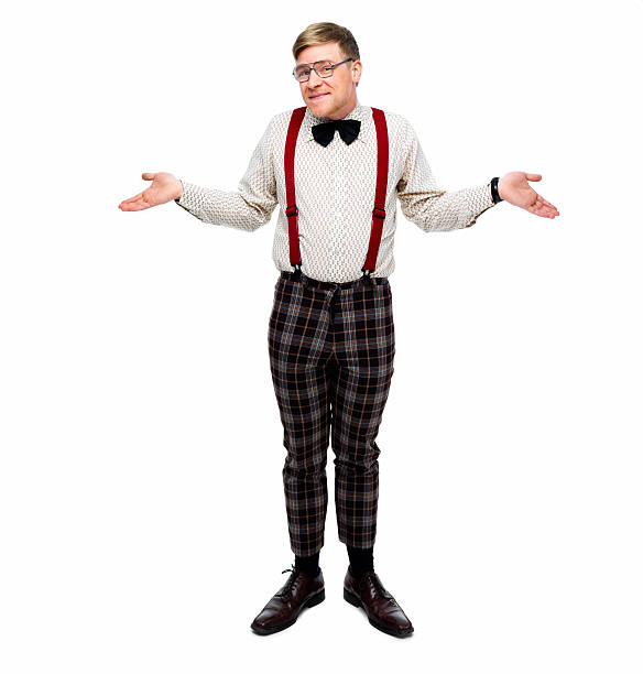 istock What do you mean ? Funny guy on white 453494491