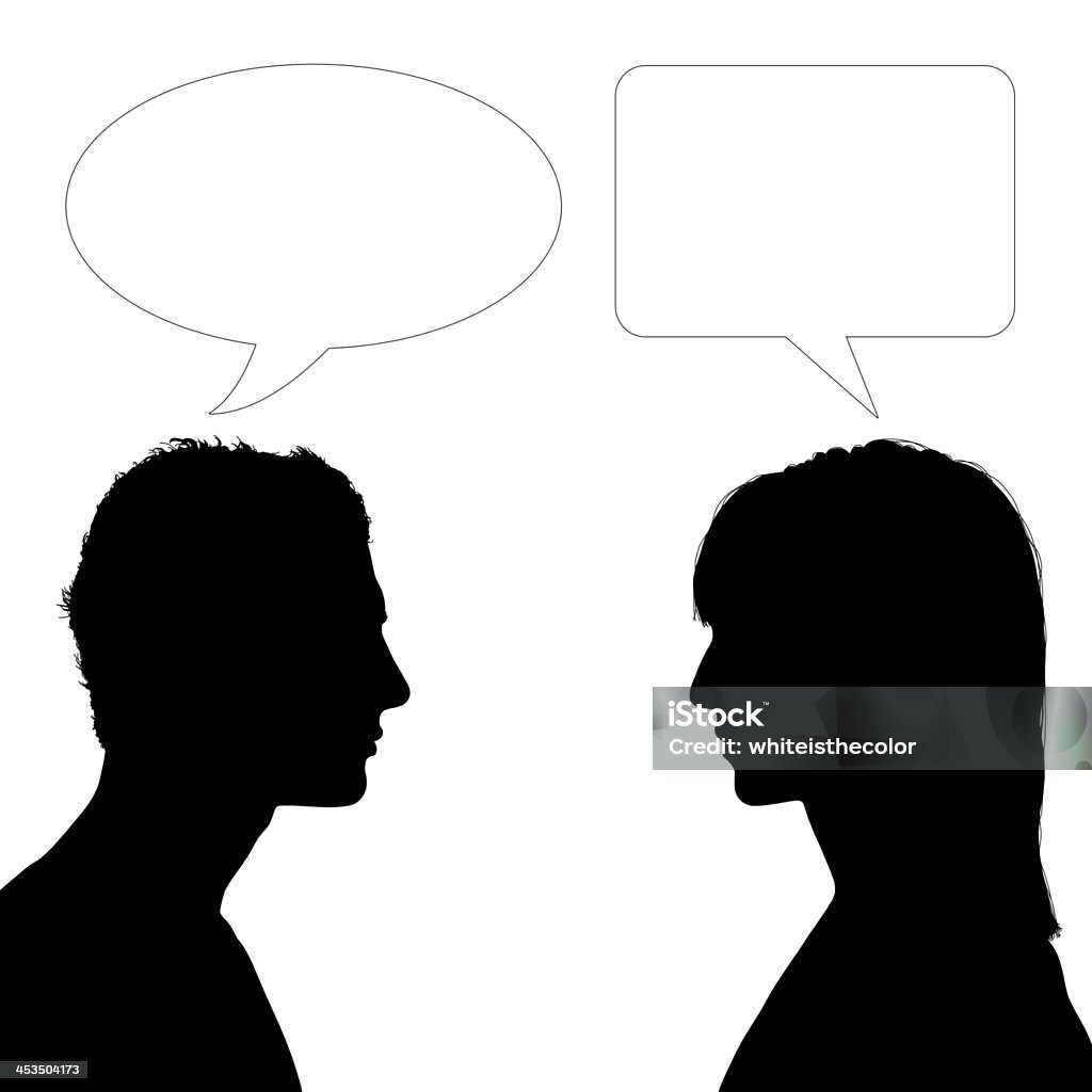 Mulher e homem de diálogo - Foto de stock de Discussão royalty-free