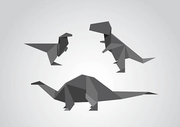 Origami Dinosaurios Vectores Libres de Derechos - iStock