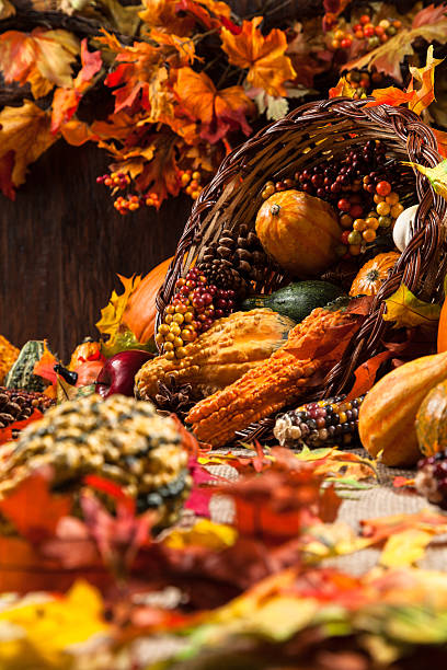 Seasonal harvest decorations 1 stock photo