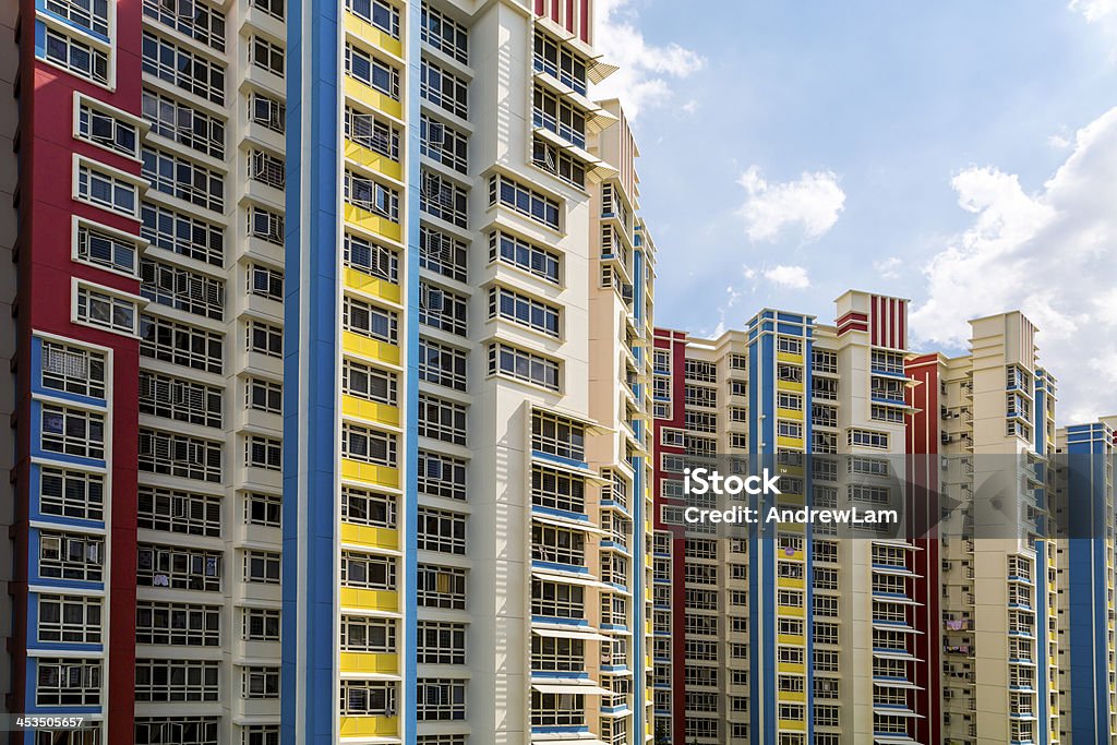 Coloré immobilier résidentiel - Photo de Ville de Singapour libre de droits