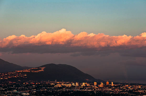 Kingston Jamaica at Sunset, with a vivid and dramatic line of clouds