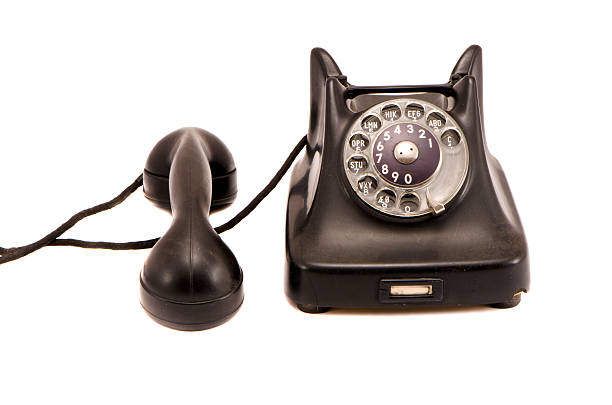 istock isolated black antique phone 453506611