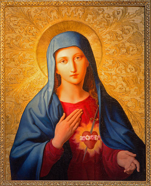 Vienna - Madonna paint from st. peter church Vienna - Madonna paint from st. peter church or Peterskirche by Leopold Kupelwieser from 19. cent. on July 3, 2013 Vienna. fine art image pictures stock illustrations