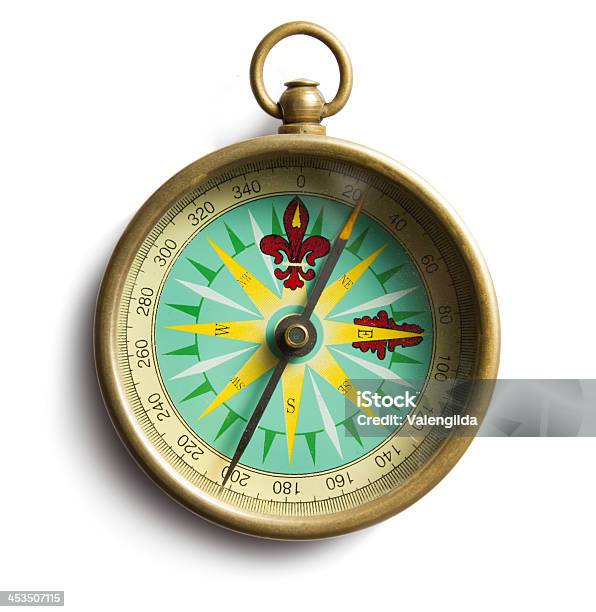 Old Compass Stock Photo - Download Image Now - Alloy, Antique, Brass