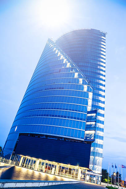 istock Modern convention center in financial district 453507217