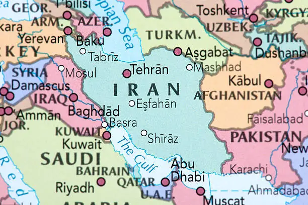 Map of Iran. 