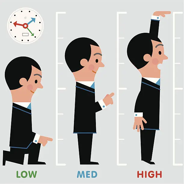 Vector illustration of InfoGraphic Low-Med-High Man