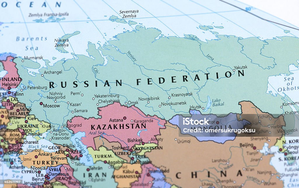 ロシア連邦 - 地図のロイヤリティフリーストックフォト