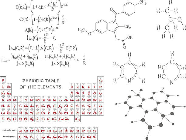 badanie biochemiczne - chemistry molecule formula molecular structure stock illustrations