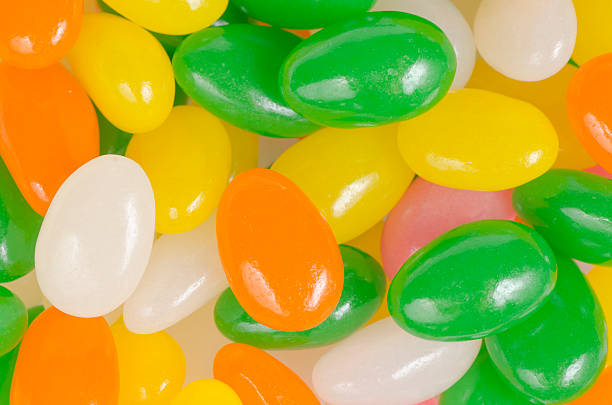 Group of colorful jelly beans stock photo