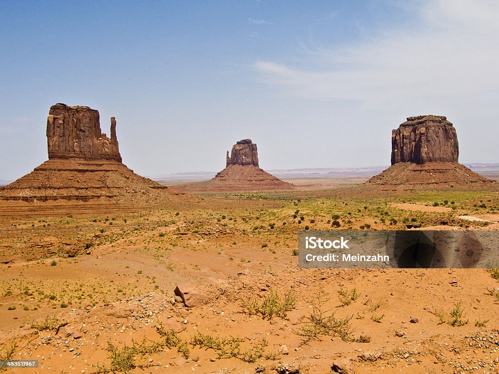 Mittens and Merric Butte  are giant sandstone formations Mittens and Merric Butte  are giant sandstone formation in the Monument valley Arizona Stock Photo