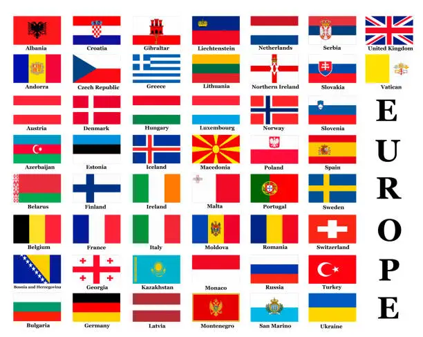 Photo of Poster of all the flags of the nations of Europe