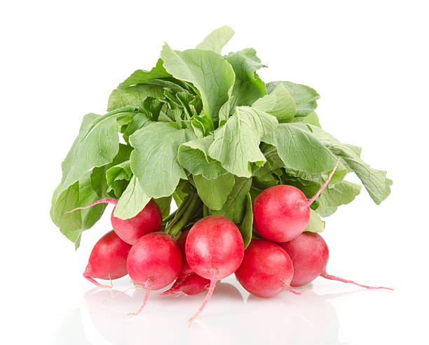 istock Fresh Red Radishes with Green Leaves 453524973