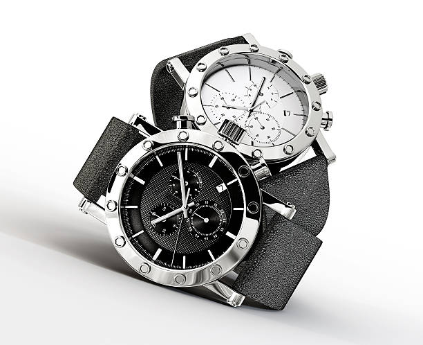 istock Two modern wristwatches on white background 453525655
