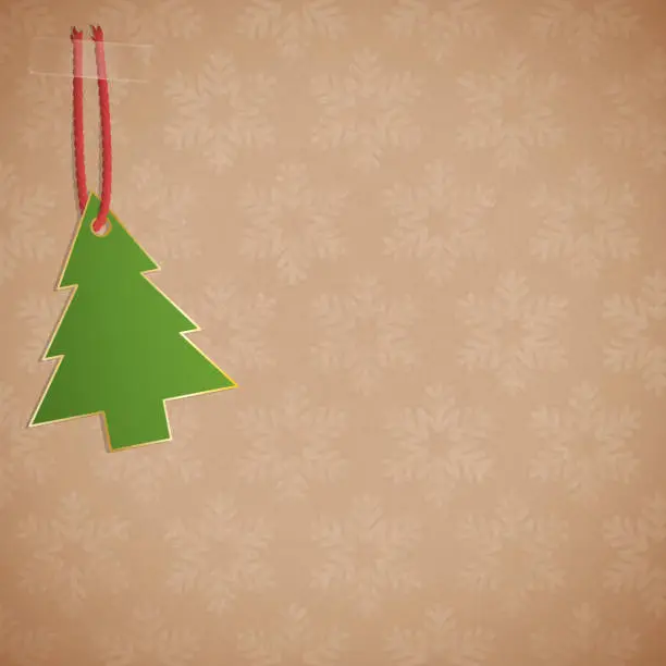 Vector illustration of Christmas tree label