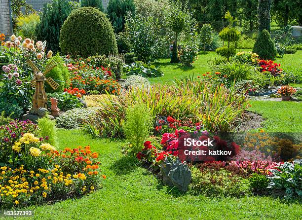 Landscaped Flower Garden Stock Photo - Download Image Now - Landscaped, Beauty, Formal Garden