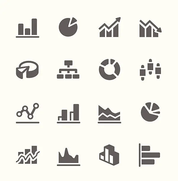 Vector illustration of Graph and diagram icon set.