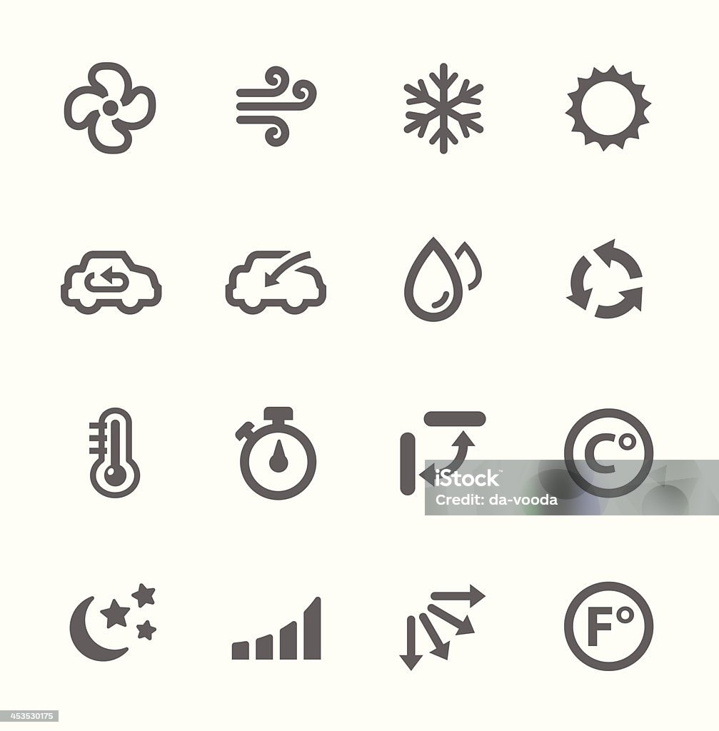 Air Conditioning Icons Simple set of air conditioning related vector icons for your design. Icon Symbol stock vector