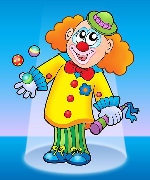 Clown isolated on white background. Adobe RGB