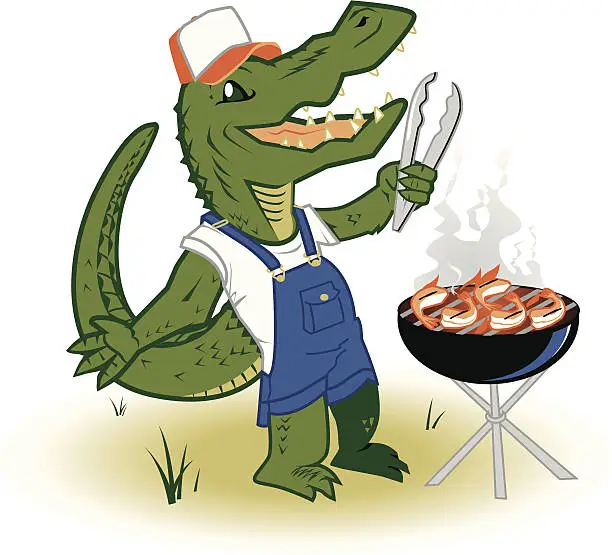 Vector illustration of Grillin Country Gator