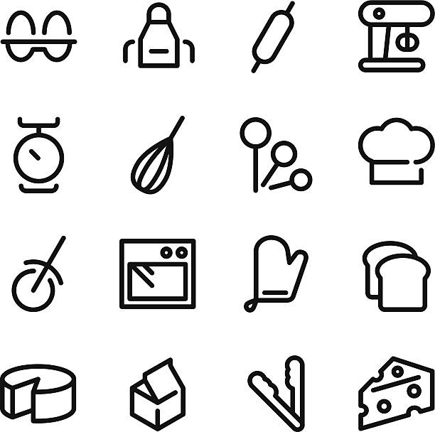 Baking Icons Vector file of Baking Icons bakery silhouettes stock illustrations