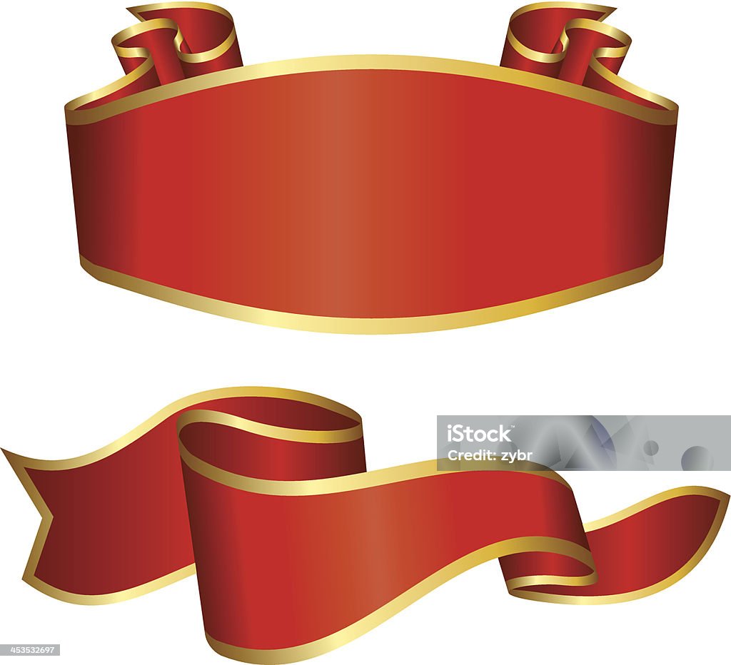 Красные ленты - Векторная графика Без людей роялти-фри