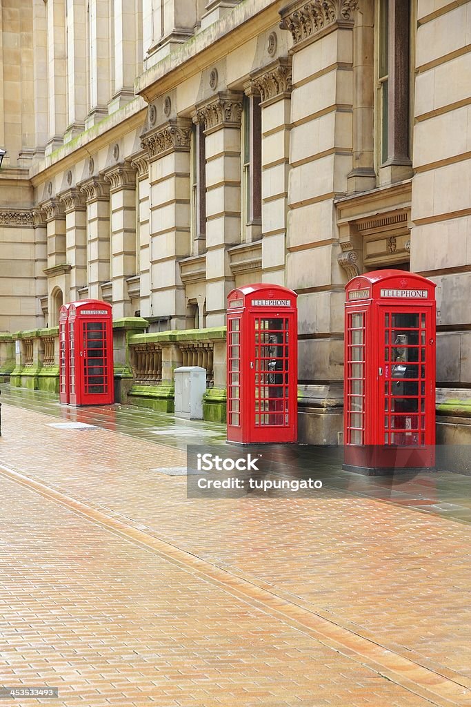 Birmingham, UK Birmingham red telephone boxes. West Midlands, England. Architecture Stock Photo