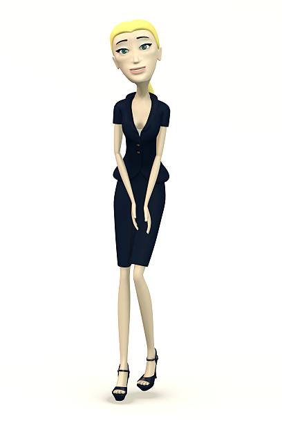 istock cartoon businesswoman - pose 453538877