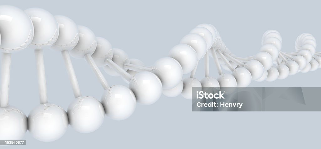Modello del DNA bianco - Foto stock royalty-free di Acciaio