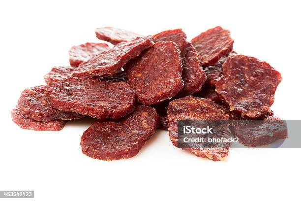 Dried Processed Beef Jerky Stock Photo - Download Image Now - Beef, Chewy, Curing Food